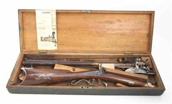 Appraisal: An American Percussion Cap Rifle having a mahogany stock inlaid