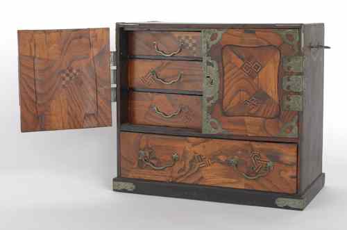 Appraisal: Oriental inlaid cabinet early th c h w