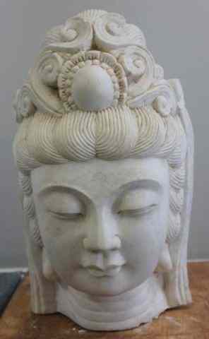 Appraisal: Large Asian Marble Bust of Quan Yin From a Westport