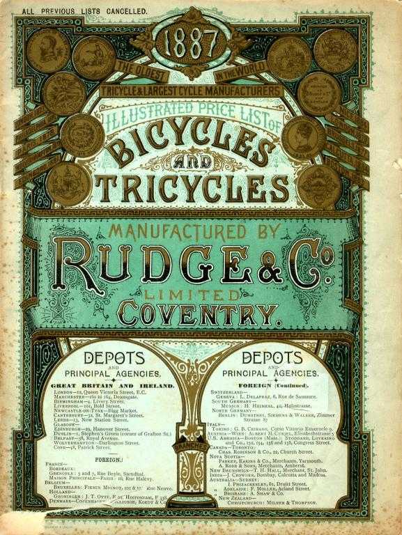 Appraisal: RUDGE CO ILLUSTRATED PRICE LIST OF BICYCLES AND TRICYCLES pp