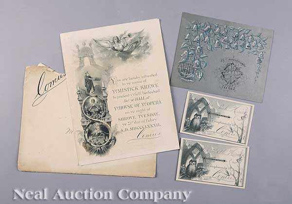 Appraisal: Mardi Gras Mistick Krewe of Comus Ball Invitation and Envelope