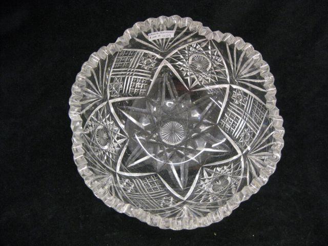 Appraisal: Brilliant Period Cut Glass Bowl star diamond fan decor