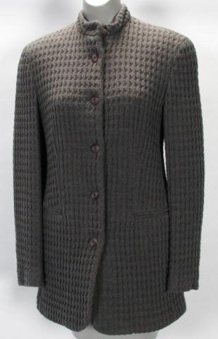 Appraisal: Giorgio Armani ''Black Label'' wool blend gray brown Nehru style