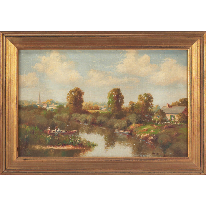 Appraisal: Henry Hulsmann American - Landscapes c lot of two oil