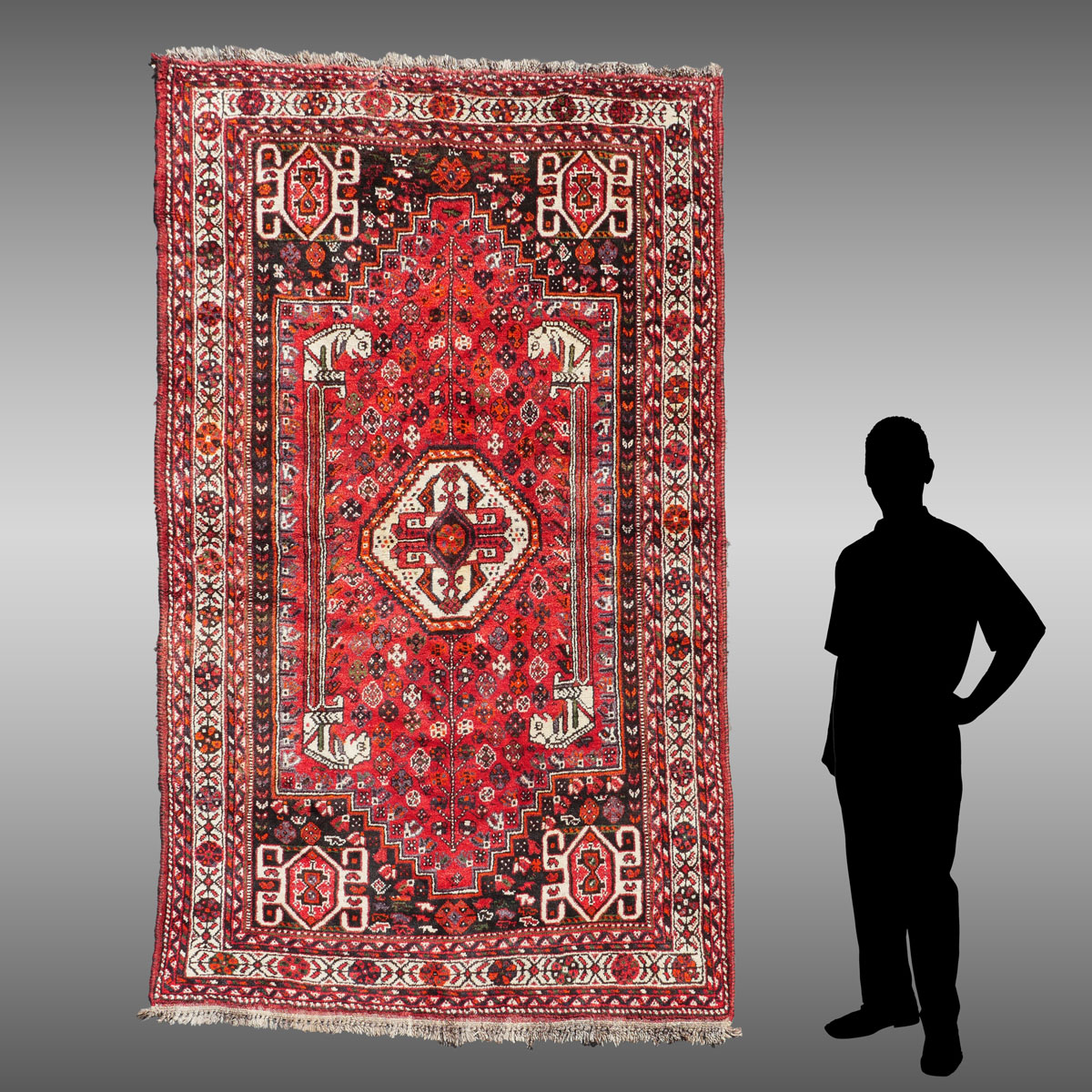 Appraisal: PERSIAN SHIRAZ HAND KNOTTED WOOL RUG ' '' X '