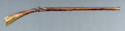 Appraisal: Brass mounted percussion rifle in octagonal barrel full maple stock