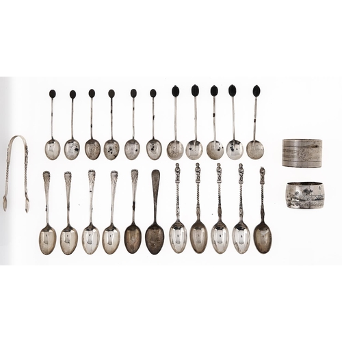 Appraisal: Miscellaneous English silver coffee spoons a silver napkin ring and