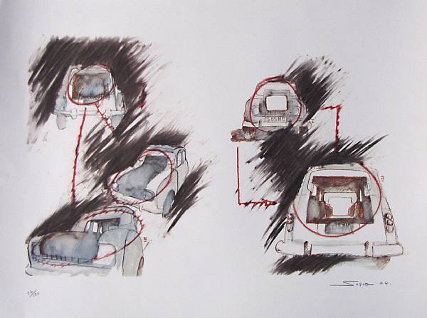 Appraisal: Renault a contemporary study print after Sosno dated ' signed