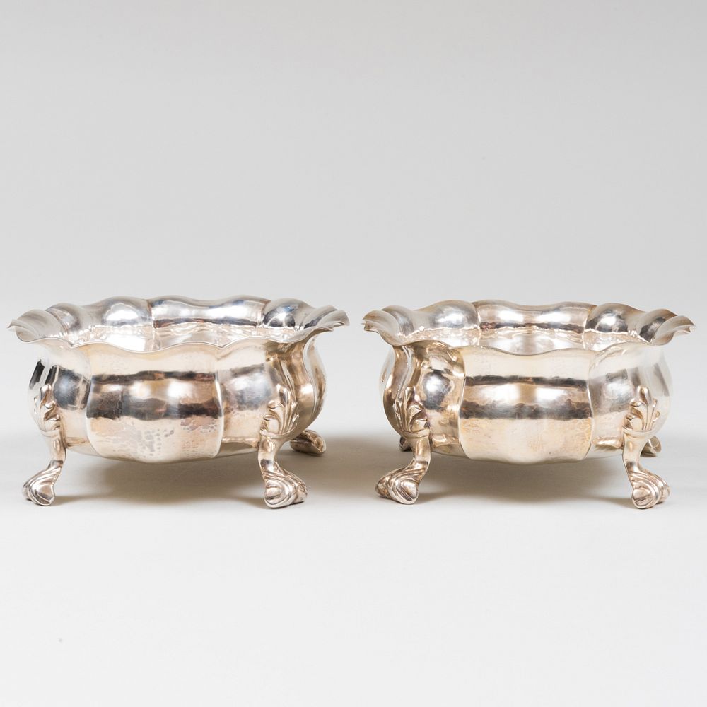 Appraisal: Pair of Buccellati Silver Footed Dishes Marked 'Sterling' x x