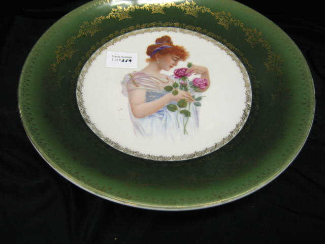 Appraisal: Beehive Austrian Porcelain Portrait Charger maiden with flowers