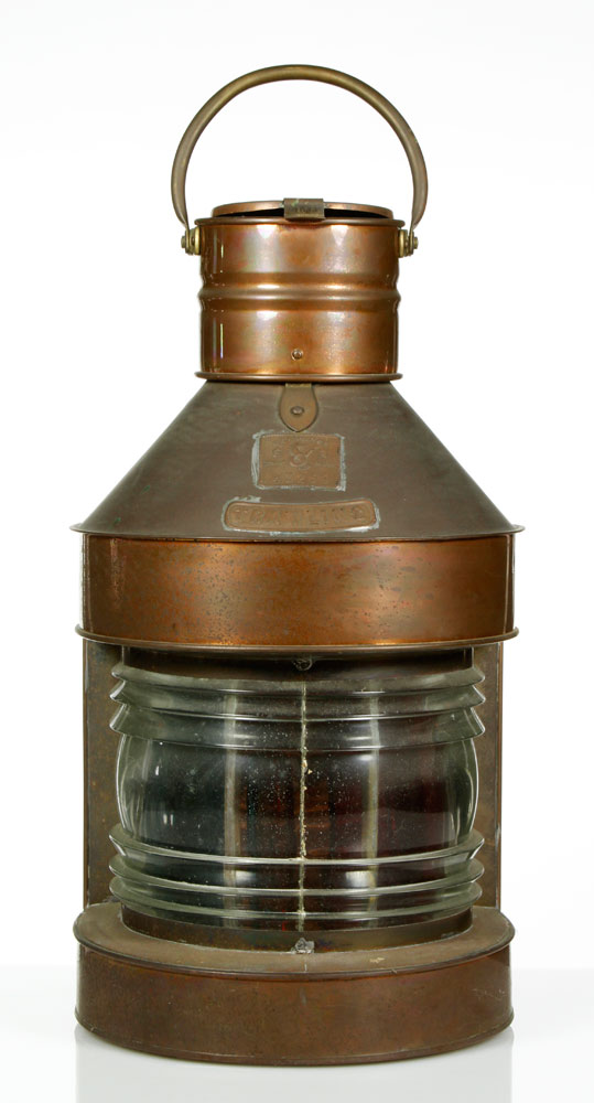 Appraisal: - Copper Ship's Lantern Ship's lantern copper with prismatic glass