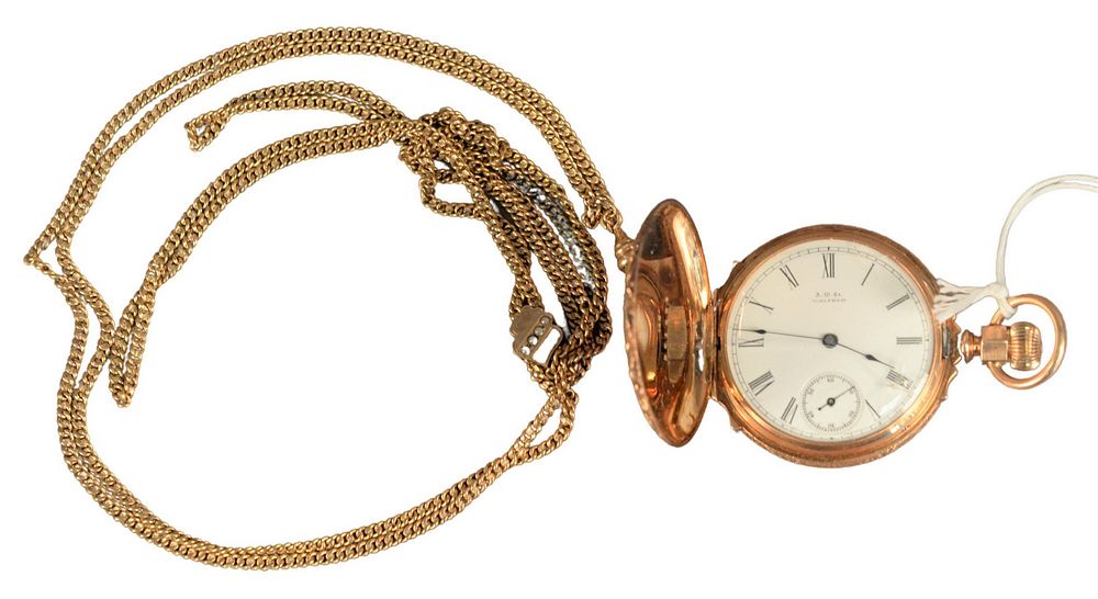 Appraisal: Karat Gold American Waltham Closed Face Pocket Watch along with