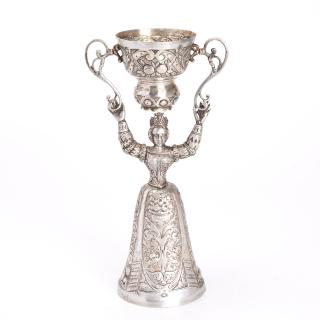 Appraisal: Continental silver marriage cup Continental silver marriage cup th c