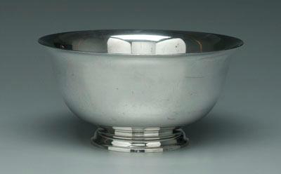 Appraisal: Large Revere style sterling bowl round with flared rim stepped