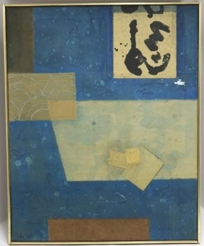 Appraisal: YUTAKA OHASHI - NY JAPAN COLLAGE CANVAS TITLED THE WAVE