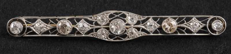 Appraisal: EDWARDIAN DIAMOND BAR PIN Approx in