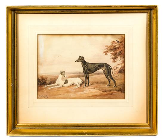 Appraisal: Sale Lot William Henry Davis British - Greyhounds watercolor signed