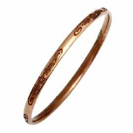 Appraisal: A silver filled ct gold half round bangle inner diameter