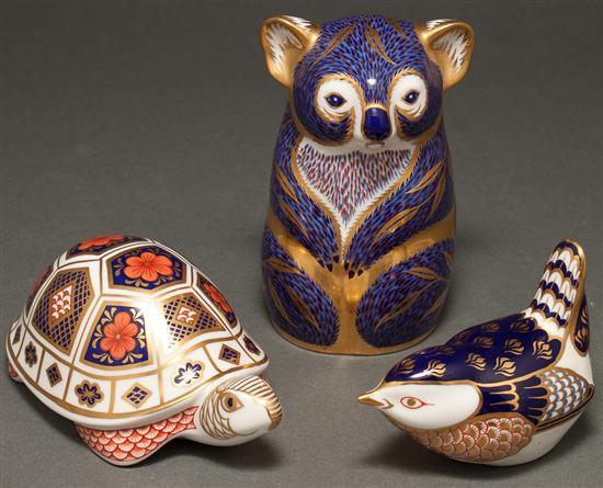 Appraisal: Three Royal Crown Derby china figures th century koala in