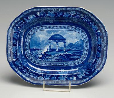 Appraisal: Historic Staffordshire Georgia arms rare blue transfer platter classical structure