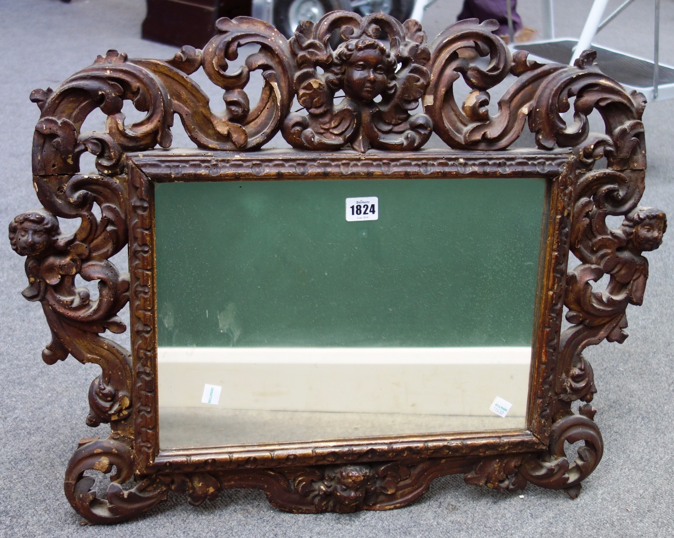 Appraisal: An th th century North Italian gilt framed wall mirror