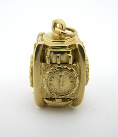 Appraisal: K Yellow Gold L S Ayres Clock Pendant or Charm