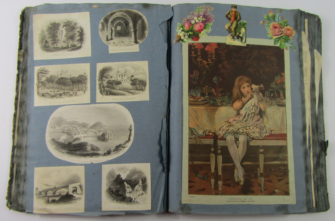 Appraisal: A Victorian scrap album containing a quantity of scraps book