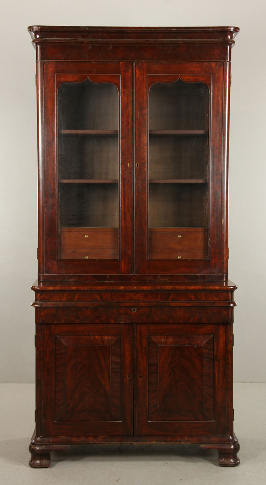 Appraisal: - Boston Sant Domingo Mahogany Secretary Boston secretary Santo Domingo