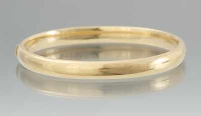 Appraisal: A Ladies' k Gold Bangle Bracelet k yellow gold hinged