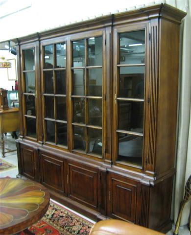 Appraisal: LARGE FEDERAL STYLE MAHOGANY CABINET BOOKCASE American th century The