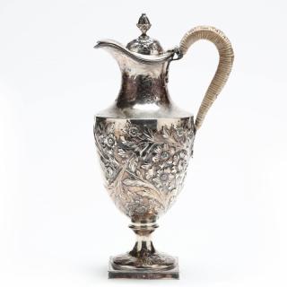 Appraisal: George III Silver Hot Water Pot rubbed maker's mark London