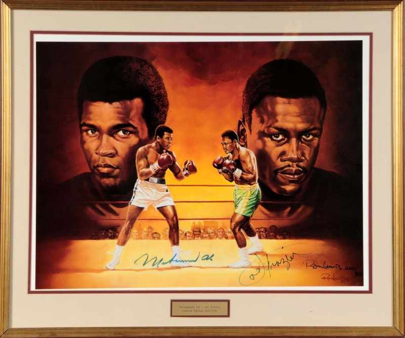 Appraisal: Ali Frazier Signed Litho Description Big and colorful litho featuring