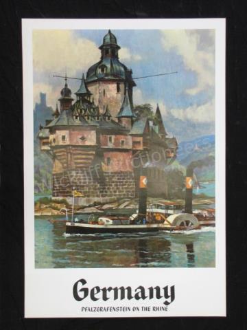 Appraisal: A vintage 's travel poster Germany Pfalzgrafenstein on the Rhine