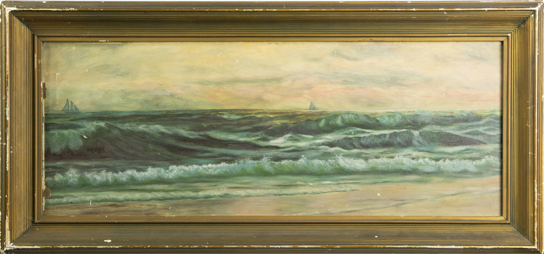 Appraisal: PAINTING COASTAL WAVES American School th century Coastal Waves oil