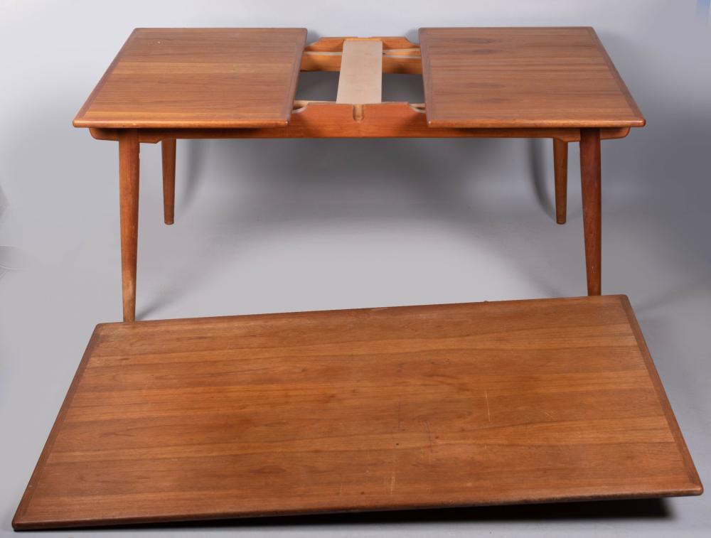 Appraisal: HANS WEGNER FOR ANDREW TUCK TEAK DINING TABLE stamped on