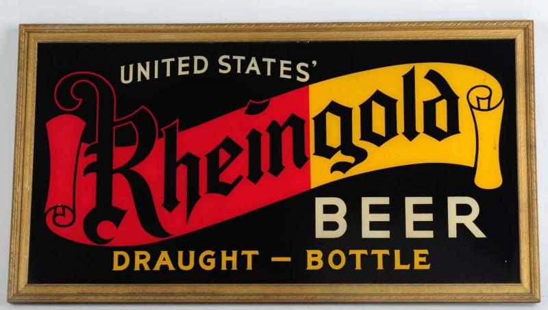 Appraisal: Rheingold Beer Reverse Glass Sign United States Brewing Company Some