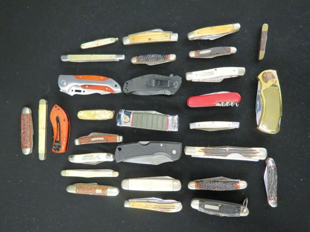 Appraisal: pc Pocket Knife Collection includes Kabar Remington Boker Hoffritz Queensteel