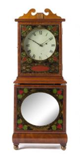 Appraisal: A Federal Mahogany and Eglomise Shelf Clock Height x width