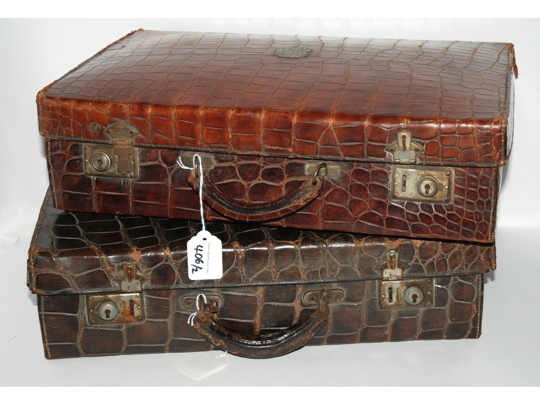 Appraisal: Two Crocodile skin brief cases