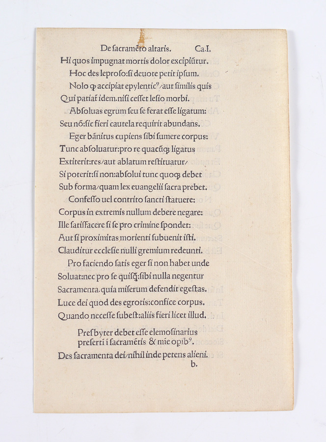 Appraisal: RARE TH CENTURY INCUNABULA LEAF BY GEORGE WOLF AND JOHANN