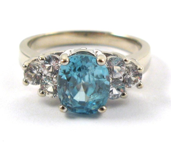 Appraisal: ZIRCON DIAMOND AND WHITE GOLD RING The k white gold