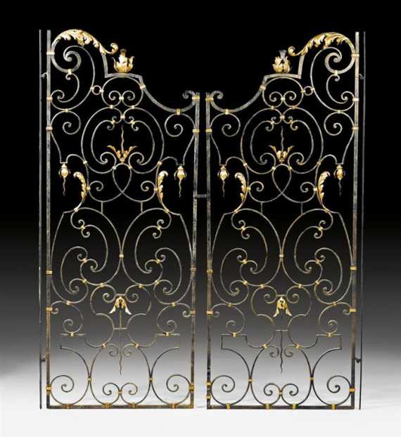 Appraisal: PAIR OF LATTICE GATES Louis XV France th century Chased