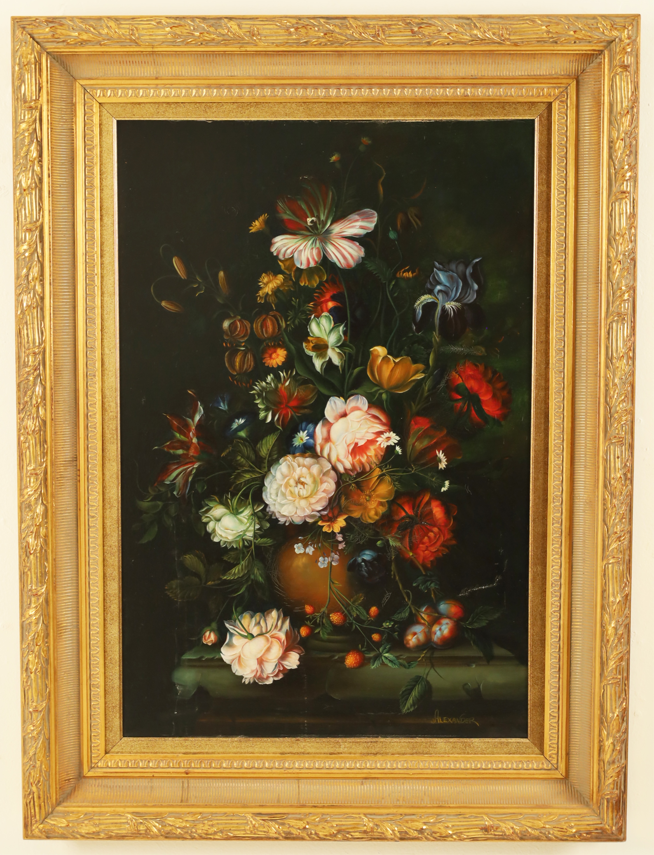 Appraisal: O C STILL LIFE PAINTING SIGNED ALEXANDER Oil on canvas