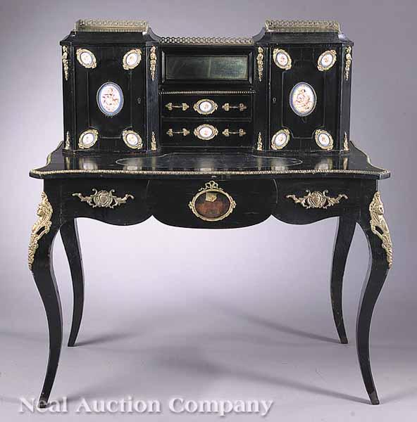 Appraisal: A Napoleon III Ebonized and Gilt Bronze-Mounted Lady's Desk mid-