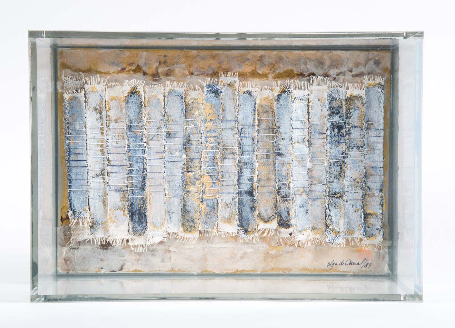 Appraisal: Olga de Amaral Amuleto VII mixed media Columbian b linen