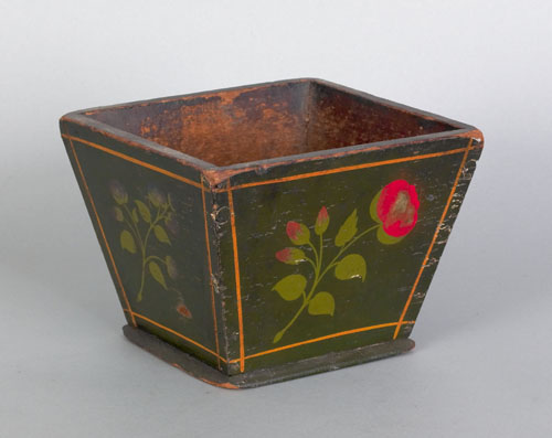 Appraisal: New England painted pine apple tray th c with floral