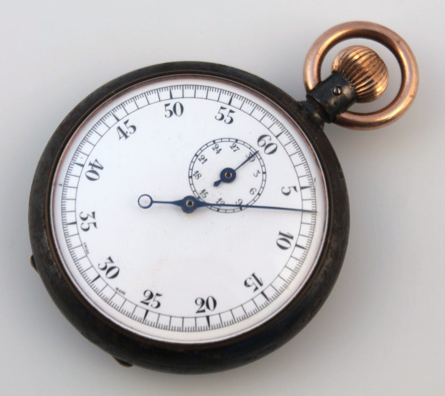 Appraisal: A late thC pocket stop watch with white enamel dial