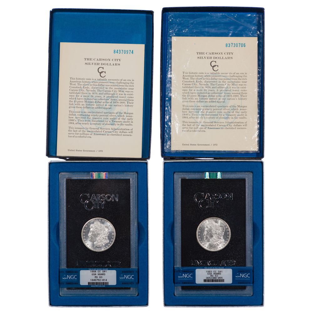 Appraisal: -CC -CC GSA MS- NGC coins including original boxes and