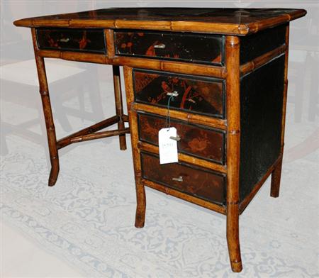 Appraisal: Faux Bamboo and Lacquered Desk Estimate -