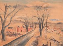 Appraisal: Margaret Crosby Schadt American C Rural Farm Scene by contemporary